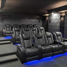 High-end home theater sofa audio studio all leather sofa home movie hall electric multi-function sofa combination