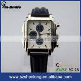 2016 Custom Watch Square Stainless Steel Watch Men Leather Waterproof Leather Watch thumbnail-3