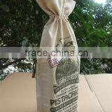 2016 Top Quality Cheap Canvas Reusable Wine Bags Package Single Bottle Wine Drawstring Bag thumbnail-4