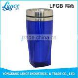 High Quality Square Shape Plastic Stainless Steel Coffee Travel Cup thumbnail-3