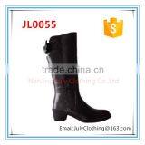 Lace Up Back Tall Waterproof Black Rainboot With Soft Lining thumbnail-1