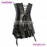 2016 Wholesale Leather Overbust Asian Sexy Lingerie Corset thumbnail-4