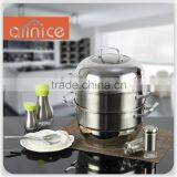 High Quality 28/30/32cm 2 Layers Stainless Steel Steamer Pot for Cooking With Aluminum Capsulated Bottom