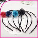 Fashion Rose Flower Headbands for Girls Pearls Headbands thumbnail-4