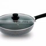 32/34CM Powder Coating Aluminum Wok