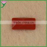 Hot Sell Loose Rectangle Flat Back Checker Cut Glass Red Coral Gemstone thumbnail-2