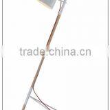 Wood Tripod Floor Lamp in White or Black Painted Shade