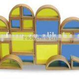 Wooden Puzzle Block Toy Play Set (Acrylic + Mirror Blocks (24pcs))