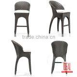 High Back American Style Outdoor Bar Chairs With Backrest Rattan Garden Stool thumbnail-3