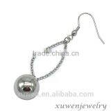Polish Ball Stainless Steel Chain Hanging Earrings