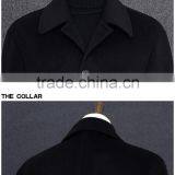 Long Woven Woolen Winter Overcoat Wool Cashmere Coat Men Parkas Hombre thumbnail-6