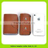 16012 Custom Promotional Gift Set Luxury Real Leather Card Holder Key Chain Pouch thumbnail-3