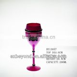 rose red color wine glass with skull head decoration