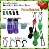 Light rope ratchet / rope plant hangers for grow tent in 1/4 inch and 1/8 inch