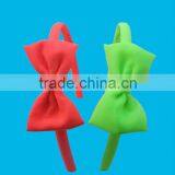 Cute Fluorescent Fabric Bow Hard Hairband thumbnail-1