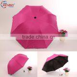 Sun Umbrella Black Coated With UV Protect 3 Folding Umbrella Made by Chinese Umbrella Manufacturer thumbnail-5
