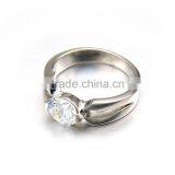 2016 Classic Women Wedding Band Jewelry Never Fade Stainless Steel Diamond Ring thumbnail-2