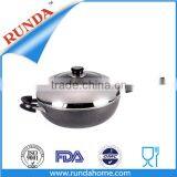 Aluminum Non-stick Chinese Wok With S/s Lid