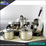 2016 Brand New Pressed Double Functional Stainless Steel outdoor cooking Set Milk Pot And Fry Pan Set