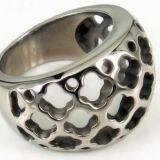 Black Gemstone Titanium Steel Ring Jewerly Silver For Mens thumbnail-4