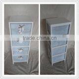 Shabby Chic Wooden Storage Chest Fully Assembled Wood Living Cabinet With White Hanging Hearts Handles thumbnail-2