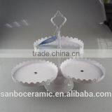 Acrylic Cake Stand in Metal Iron Cake Stand, Antique White Wedding Cake Stand thumbnail-1