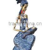 New Promotion Home Decoration Resin Fabric African Family thumbnail-1