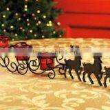 Christmas Reindeer Sleigh Wrought Iron Centerpieces Glass Candlestick thumbnail-2
