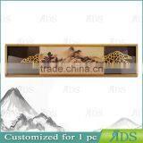 Framed Handmade Shadow Box MDF Plaque With Gold Leaf Landscape Painting thumbnail-1