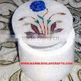 Round Marble Inlay Box, Corporate Gift thumbnail-1