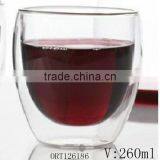 260ml 8oz Transparent Double Wall Glass Tea Coffee Cup thumbnail-1