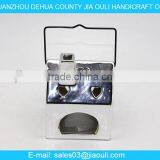 BSCI Audit Factory Plating Silver Ceramic House Hollowed-out Hanging Light, Candle Lantern thumbnail-2