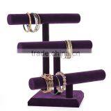 2016 Three Tiers Purple Velet Woman Stand for Bracelet thumbnail-2