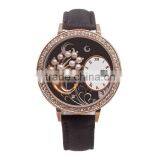 Fashion Women Leather Watch Rhinestone Crystal Geneva Quartz Silicone Watch thumbnail-4