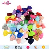 Decorative colorful handmade girls ribbon hair bow clips for long hair