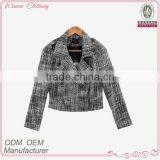 Latest Design Lapel Collar Front Zipper Open Long Sleeve Lady/woman Fashion Jacket&blazer thumbnail-1