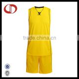 Simple yellow color basketball jersey