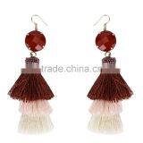 Bohemian Multilayer Tassel With Resin Gems Dangle Earrings for Women thumbnail-6