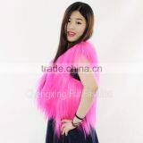CX-G-B-199A New Arrival Beautiful Color Real Goat Fur Vest 2017 thumbnail-2