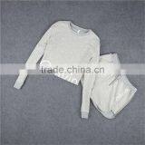 2016 New Women Fashion Sport Suit Tracksuit Summer Style Crop Top Black Gray Hoodies Sweatshirt + Short Pant Jogging Femme thumbnail-5