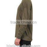 Soft Comfort Stretch Men's Standard Long Sleeve Drip Shoulder Solid Color Crew Neckline Tees thumbnail-2