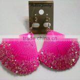 Rose Pink Sparkling Shell Earrings Glitter Shell Summer Earring Jewelry for Woman Hot Natural Shell Jewelry thumbnail-1