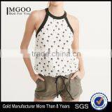 MGOO Black Binding String Tie Up T Shirt Sleeveless Custom Design Sexy Tops For Women thumbnail-1