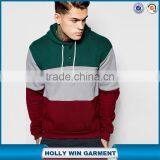 Fleece Back Sweat Three Colors Block Supreme Hoodie With Two Button