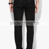 Black Solid Low Rise Regular Fit Jeans Mens Blank Denim Jeans thumbnail-2