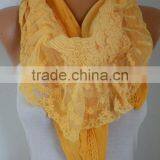 YellowScarf,Spring Summer Scarf, Easter Gift,Oversized Wrap, Lace Shawl, Gift Ideas for Her, Women Fashion Accessories thumbnail-3