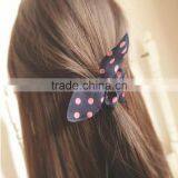 Fashion Rabit Ears Elastic HairBands Dot Print Chiffon Hair Ring thumbnail-3