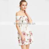 Petite Women Fit and Flare off the Shoulder Skater Dress thumbnail-2