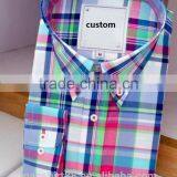 Latest Fashion Designer Button Down Shirt Gingham Plaid Shirt thumbnail-3