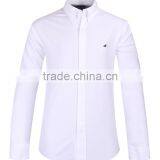 2017 White Oxford Long Sleeve Button-down Collar Casual Shirt for Men thumbnail-2